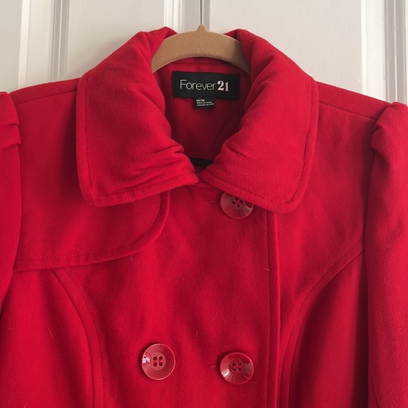 Forever 21 Red Coat size M - Picture 5 of 16